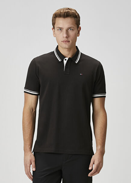 Regular Fit Siyah Polo Yaka T-shirt