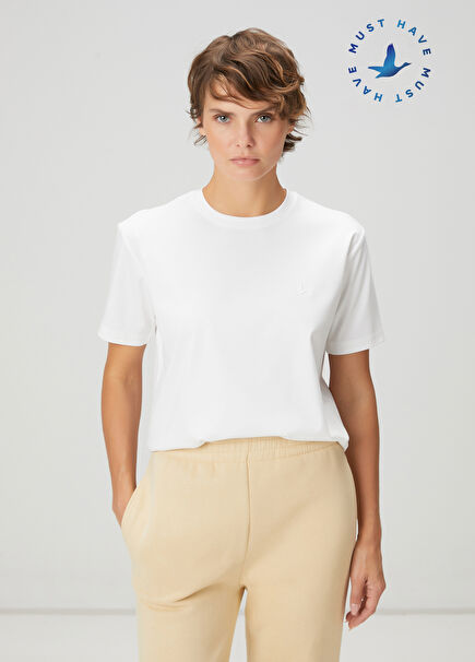 Kırık Beyaz Basic T-shirt