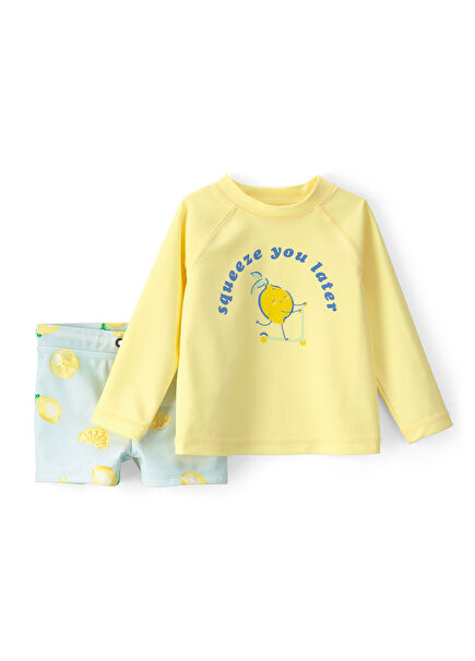 Printed Sunscreen Baby Boy 2-Piece Swimsuit Set