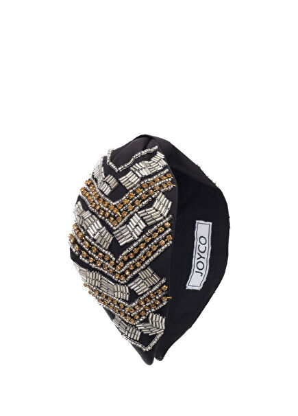 Casta Gold Beaded Black Women's Crown