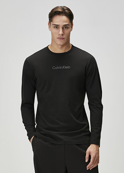 Black Logo Embroidered Pajama Top