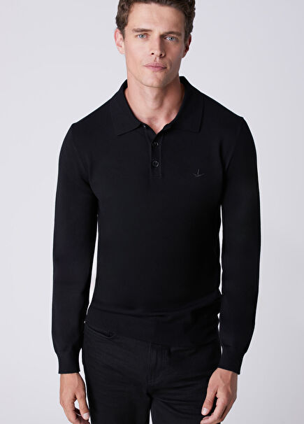 Siyah Polo Yaka Triko