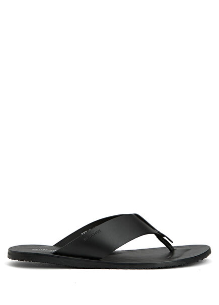 Bastian Black Men's Leather Slippers
