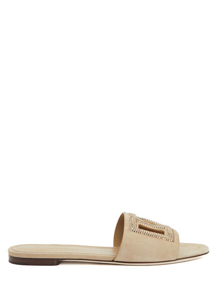 Beige Women's Leather Slippers