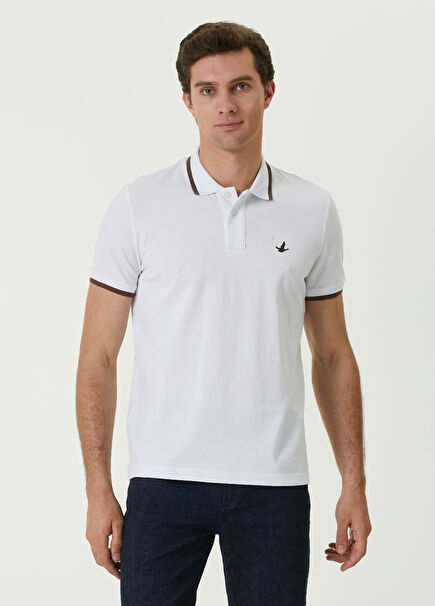 Comfort Fit Kahverengi Beyaz T-shirt