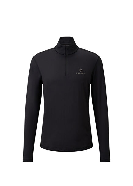 Pascal Black Zipper Stand-Up Collar Long Sleeve Men's Underwear