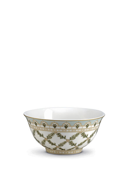 Rosita Geometric and Plant Patterned Porcelain Bowl