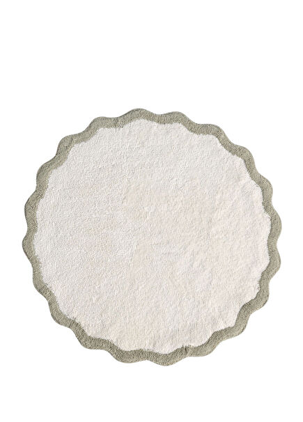 Scallop Yeşil Bambu Yuvarlak Banyo Paspası 90 x 90 cm