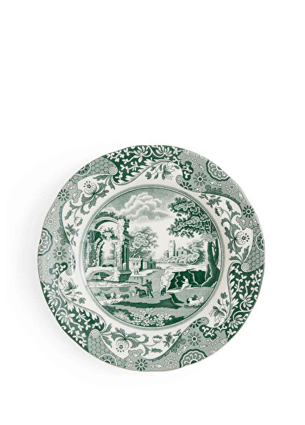 Green Italian Porcelain Bread Plate