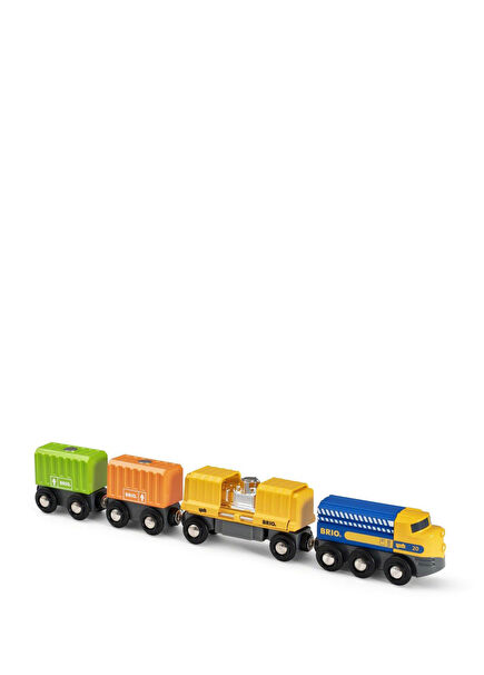 Colorful Toy Cargo Train with Wagon