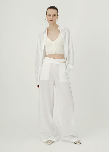 Naomi White Oversize Long Sleeve Women's Shirt