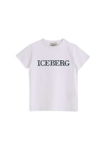 Beyaz Baskılı Kısa Kollu Erkek Çocuk T-shirt