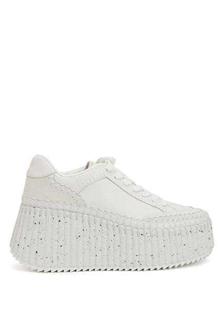 Nama Wedge White Women's Leather Sneakers
