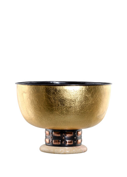 Marble Decorative Bowl With Bronze Legs