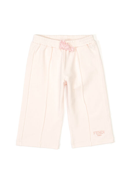 Light Pink Logo Embroidered Girls' Pants