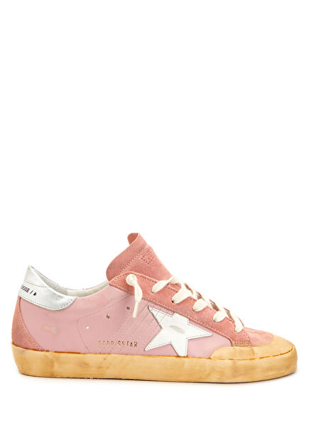 Pink Distressed Texture Women's Leather Sneaker