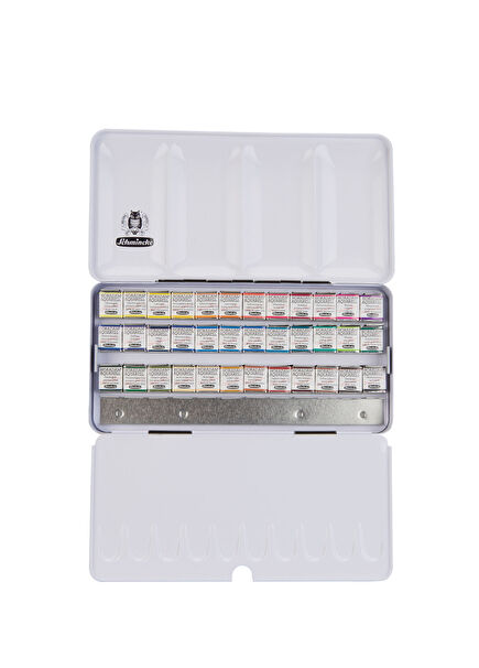 Horadam Aquarell Metal Kutu Artist 36'lı Yarım Tablet Sulu Boya Seti 