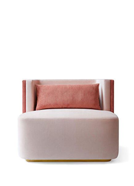 Papillonne Pink Velvet Single Armchair