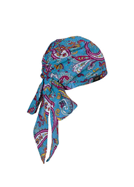 Neli Şal Desenli Turkuaz Vual Kadın Bandana