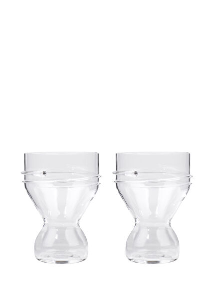 Wormed Crystal Goblet Set of 2