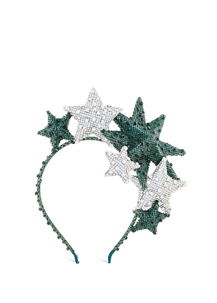 Zaira Renkli Yıldız Kristal Taşlı Kadın Taç