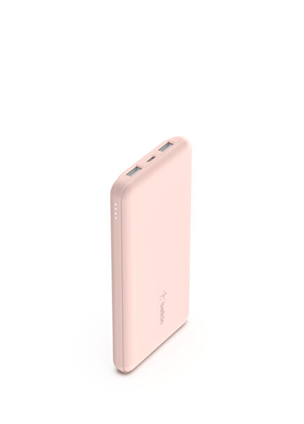 Pink USB-C and USB-A Port USB-A USB-C Cable 10,000 mAh Powerbank