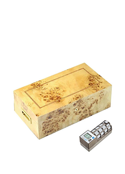 Italia Cedar Mapa Poplar 200's CigarSpa Electronic Humidification Humidor Cigar Box 