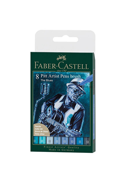 Pitt Blue Fırça Uç 8'li Artist Pen