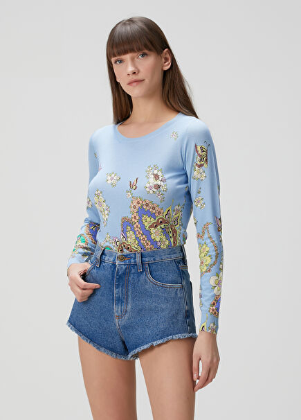 Multicolored Patterned Silk Knitwear