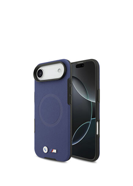 iPhone 17 Air M Logo Perforated Navy Blue Magsafe Compatible Phone Case