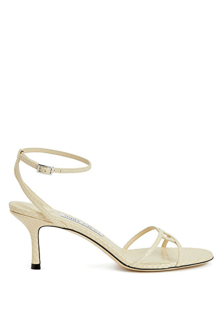 Leo Gold Leather Heeled Sandals