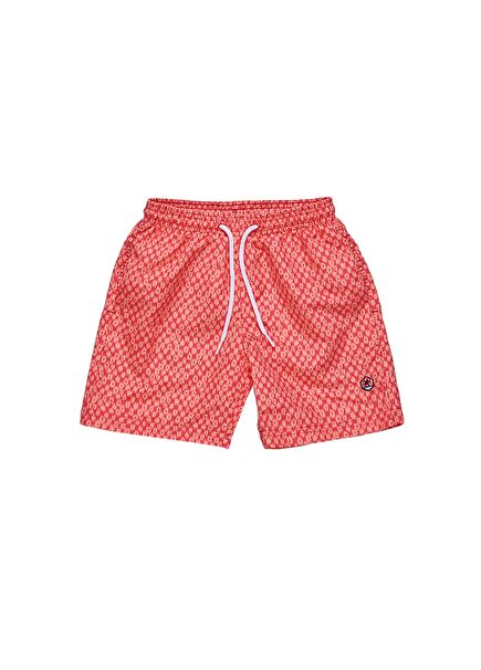 Zack Orange Patterned Swim Shorts