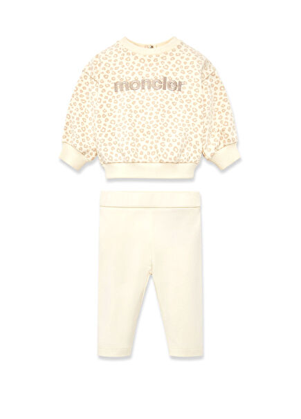 White Logo Detailed 2 Pcs Girls Set