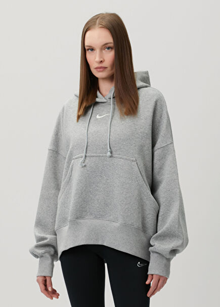 Phoenix Fleece Gri Kapüşonlu Sweatshirt