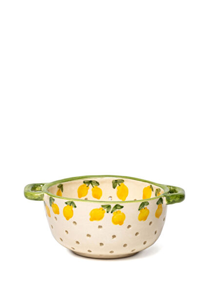 Lemon Splash Collection Ceramic Pasta Strainer