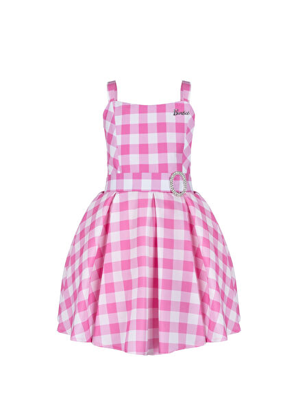 Barbie Movie Concept V1 Pink Check Strappy Girl Dress