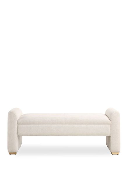 Caliste Beyaz Bukle Kumaş Bench
