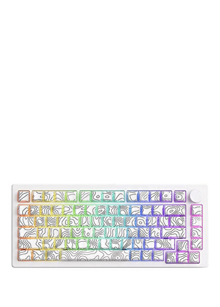 Monsgeek M1 V5 Contour Lines White RGB Kablosuz/Kablolu Hotswap Mekanik Gaming Klavye