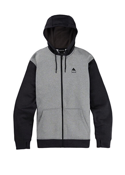 Oak Fermuarlı Kapüşonlu Gri Erkek Sweatshirt