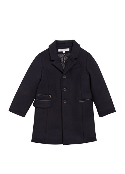 Navy Blue Wool Boys' Coat