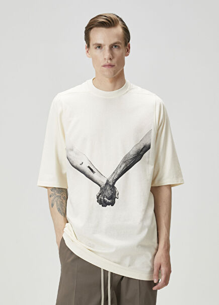 White Figure Printed T-Shirt