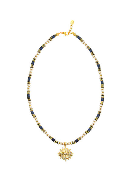 Azure Glow İncili Kadın Altın Kolye