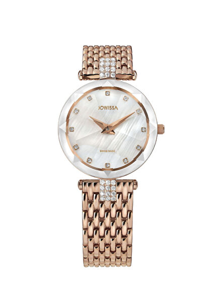 Facet Strass Rose Gold Steel Women's Watch