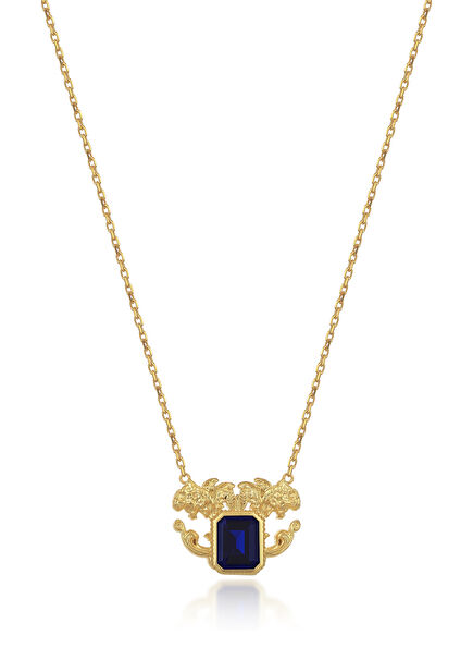 Paris Blue 18K Gold Plated Silver Women's Necklace