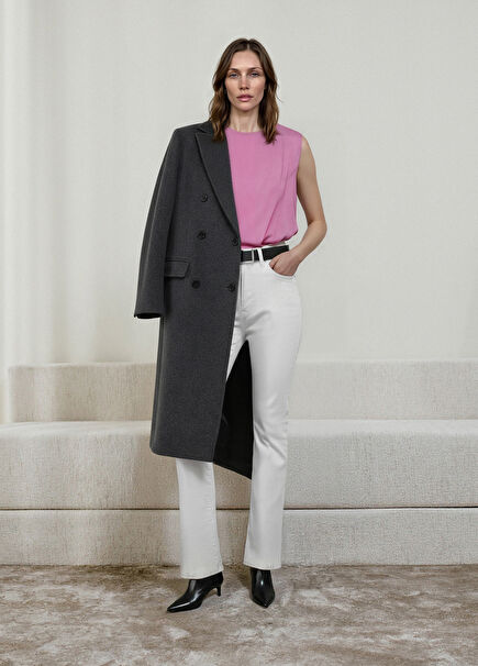 Anthracite Double-Breasted Wool Coat