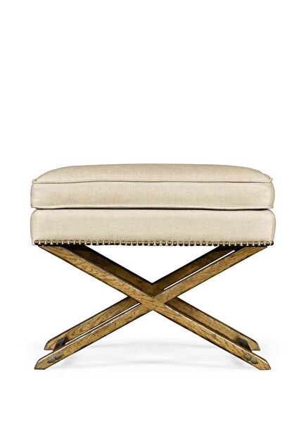 Sussex Light Brown Chestnut Brown Wooden Pouf