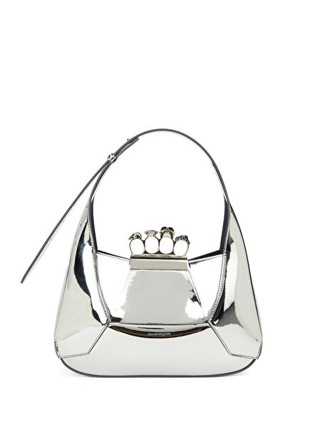 The Jewelled Silver Kadın Deri Hobo