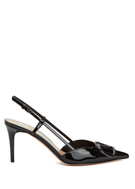 Vlogo Black Leather Heels