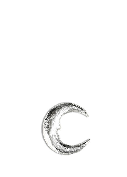 Moon Button Clip Silver Plated 2-Pack Women's Hair Accessory
