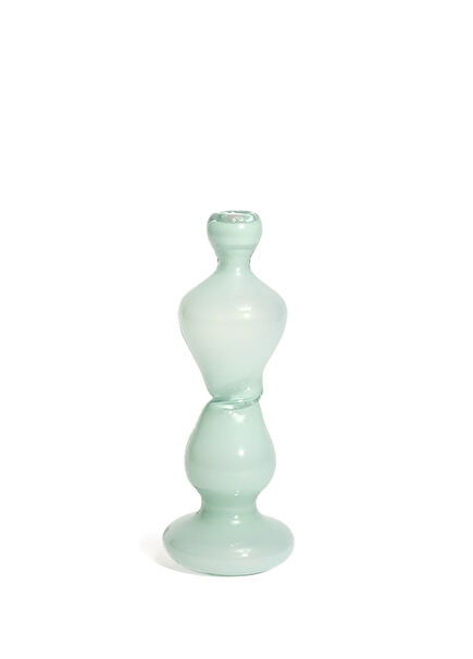Mega Light Green Glass Candlestick